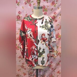 New cowgirl western sweatshirt top XL